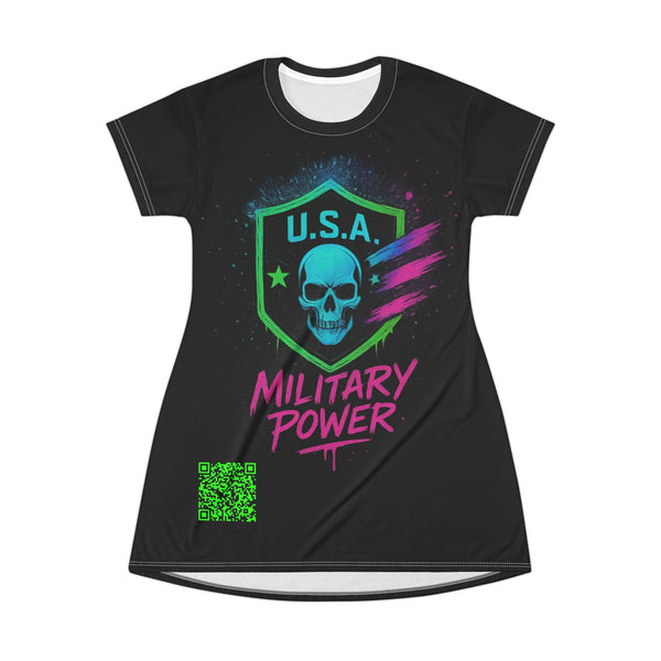 U.S.A. Military Power™ Premium Women Glow T-Shirt Dress alternate view