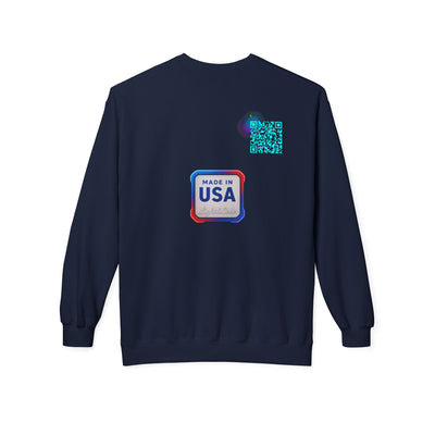 Signal of the Free™ Premium Glow Crewneck Sweatshirt — Retro QR American Flag Design