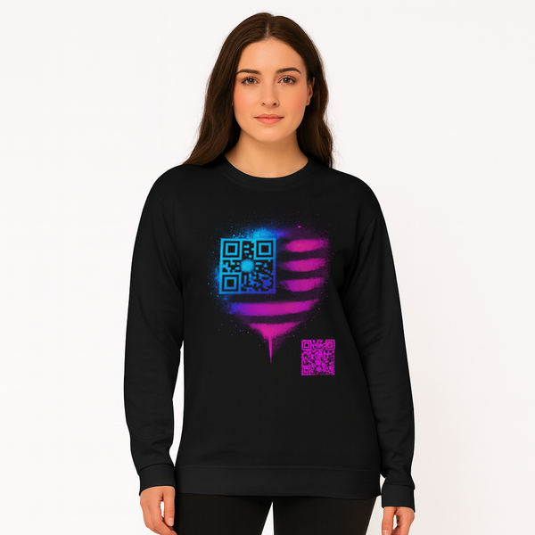Neon Freedom Code™ Premium Long Sleeve Unisex Women / Men (scannable QR, USA badge)