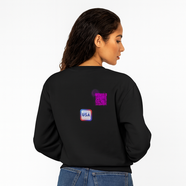 Neon Freedom Code™ Premium Long Sleeve Unisex Women / Men (scannable QR, USA badge) alternate view