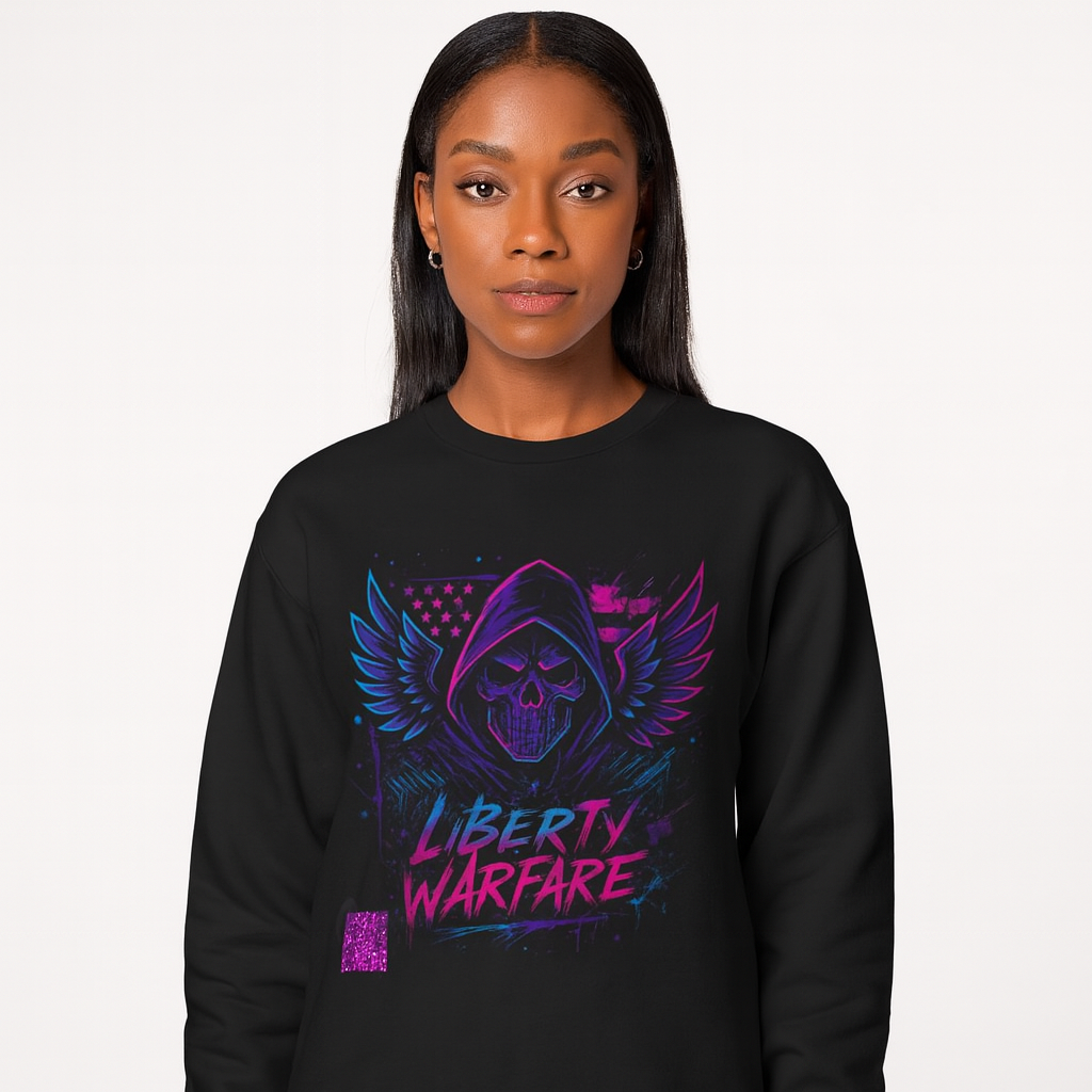 Liberty Warfare Crewneck Sweatshirt — Neon Reaper Wings Unisex
