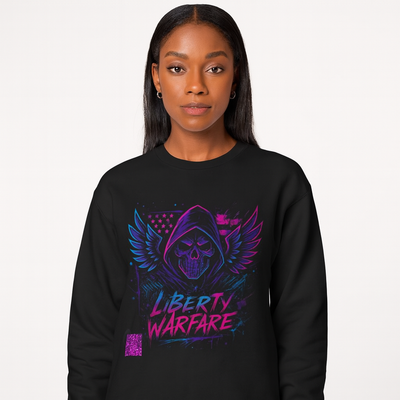 Liberty Warfare Crewneck Sweatshirt — Neon Reaper Wings Unisex