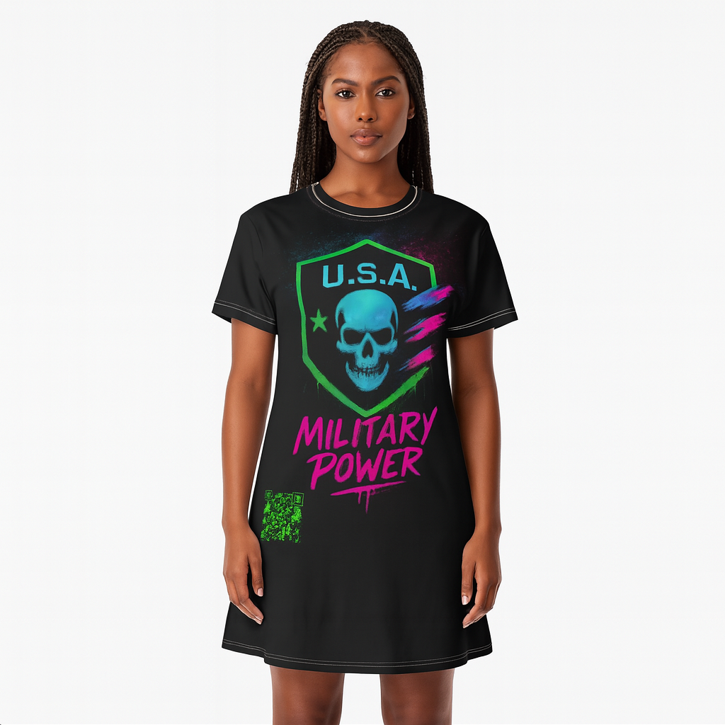 U.S.A. Military Power™ Premium Women Glow T-Shirt Dress
