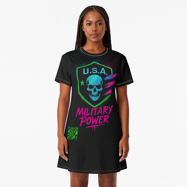 U.S.A. Military Power™ Premium Women Glow T-Shirt Dress