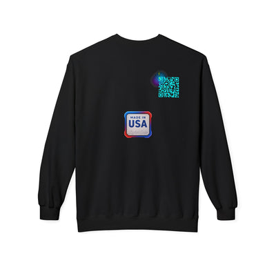 Liberty Signal™ Premium UV Crewneck Sweatshirt — Neon QR Code USA Design