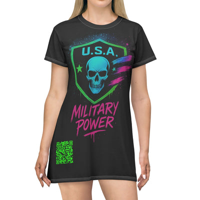 U.S.A. Military Power™ Premium Women Glow T-Shirt Dress