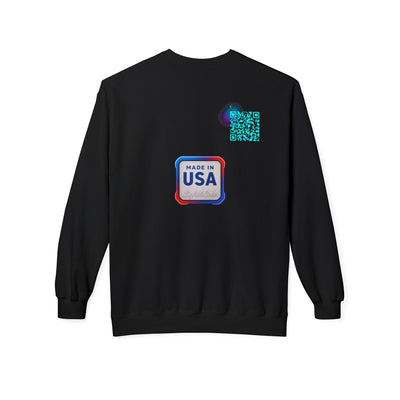 Signal of the Free™ Premium Glow Crewneck Sweatshirt — Retro QR American Flag Design